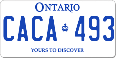 ON license plate CACA493