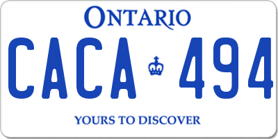 ON license plate CACA494