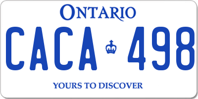 ON license plate CACA498