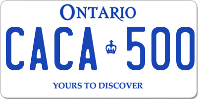 ON license plate CACA500