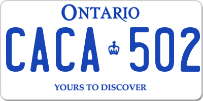 ON license plate CACA502