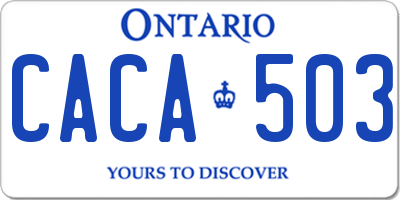 ON license plate CACA503