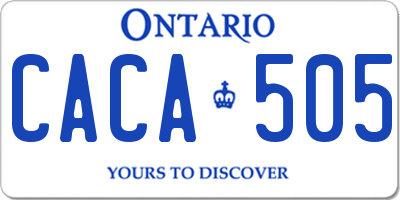 ON license plate CACA505