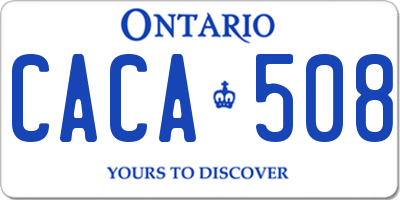 ON license plate CACA508