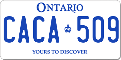 ON license plate CACA509