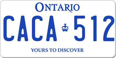 ON license plate CACA512