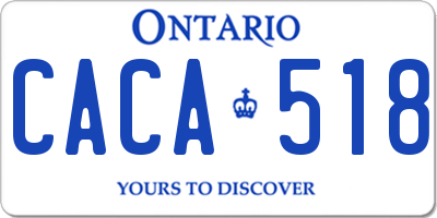 ON license plate CACA518