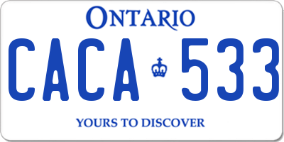 ON license plate CACA533