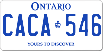 ON license plate CACA546