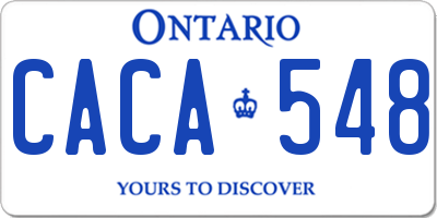 ON license plate CACA548