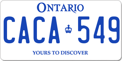 ON license plate CACA549