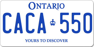 ON license plate CACA550