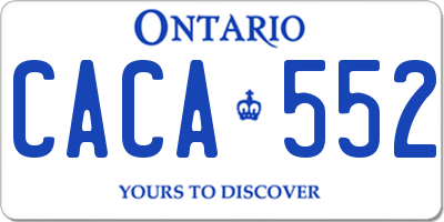 ON license plate CACA552