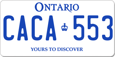 ON license plate CACA553