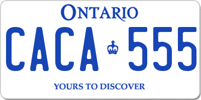 ON license plate CACA555