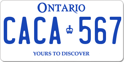 ON license plate CACA567