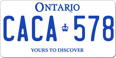 ON license plate CACA578