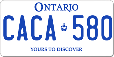 ON license plate CACA580