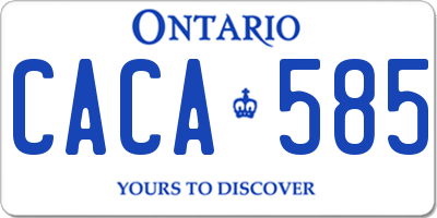 ON license plate CACA585