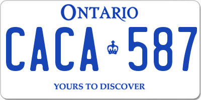 ON license plate CACA587