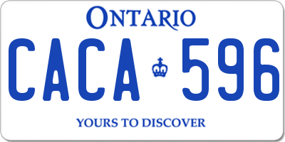 ON license plate CACA596