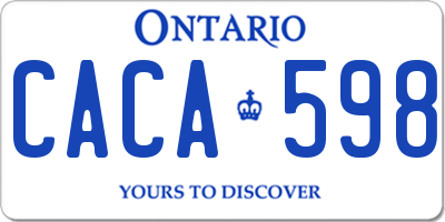 ON license plate CACA598