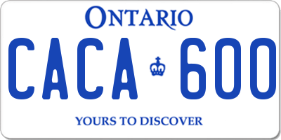 ON license plate CACA600