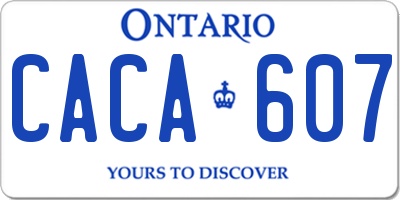 ON license plate CACA607