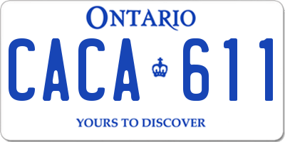 ON license plate CACA611