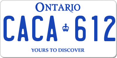 ON license plate CACA612