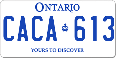 ON license plate CACA613