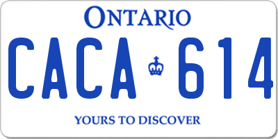 ON license plate CACA614