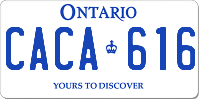 ON license plate CACA616