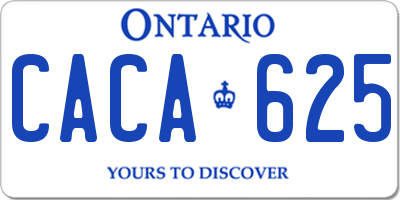 ON license plate CACA625