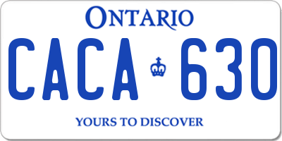 ON license plate CACA630