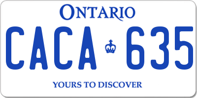 ON license plate CACA635