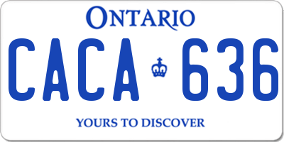 ON license plate CACA636