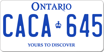 ON license plate CACA645