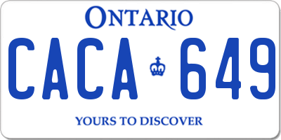 ON license plate CACA649