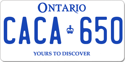 ON license plate CACA650