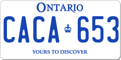 ON license plate CACA653