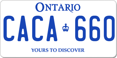 ON license plate CACA660