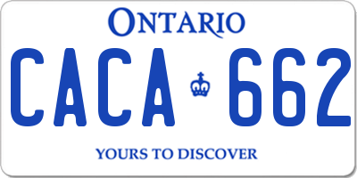 ON license plate CACA662