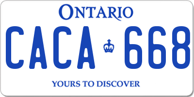 ON license plate CACA668