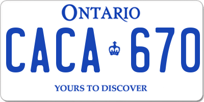 ON license plate CACA670