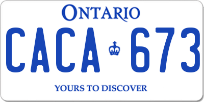 ON license plate CACA673