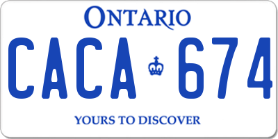 ON license plate CACA674