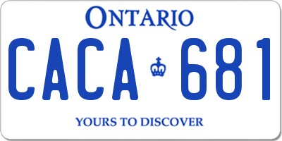 ON license plate CACA681