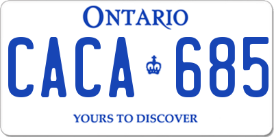 ON license plate CACA685