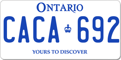 ON license plate CACA692